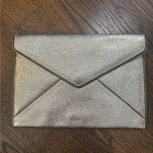 Rebecca Minkoff Perfect Condotion Metallic Gold  Envelope Clutch